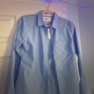 Hollister blue button down shirt